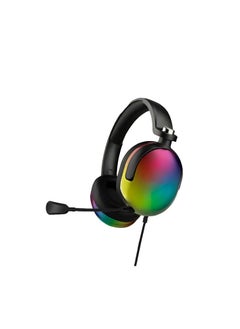 Gaming Headset with Microphone, Lenovo thinkplus G86A Ultra-Light Wired Headphones Compatible with PS4 PS5 Xbox One PC Laptop,3.5mm Stereo Surround Sound Headset with RGB Flowing Light, Black