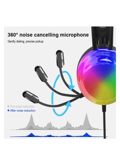 Generic Gaming Headset with Microphone, Lenovo thinkplus G86A Ultra-Light Wired Headphones Compatible with PS4 PS5 Xbox One PC Laptop,3.5mm Stereo Surround Sound Headset with RGB Flowing Light, Black  - Image 2