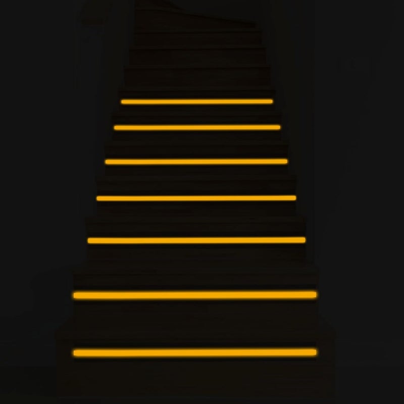 Fluorescent Reflective Warning Tape 5cm X 5m Anti-Slip Matte Safety Indicator Tape for Stairs Floor Marking, Glow-in-The-Dark Caution Strip for Indoor Outdoor Use - Image 4