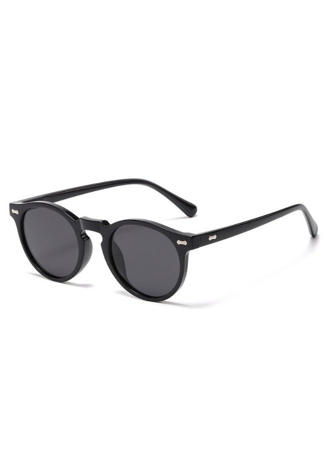 Dubery Kids Vintage Round Polarized Sunglasses, Flexible TR90 Frame Rivet Decor UV400 Protection Boys Girls Outdoor Driving Sun Glasses - Image 2