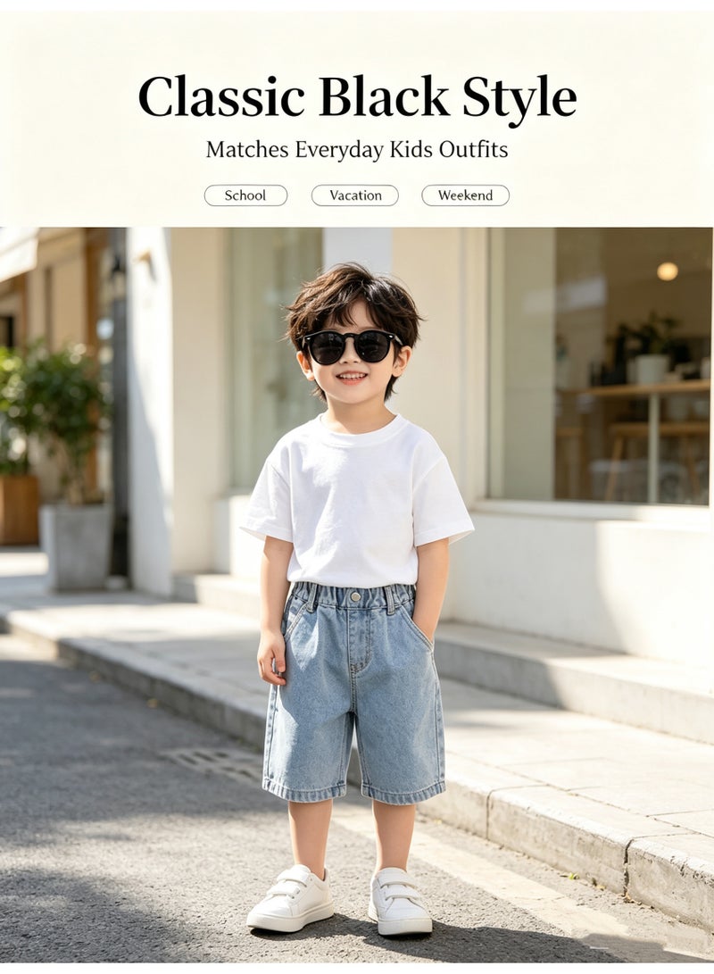 Dubery Kids Vintage Round Polarized Sunglasses, Flexible TR90 Frame Rivet Decor UV400 Protection Boys Girls Outdoor Driving Sun Glasses - Image 5