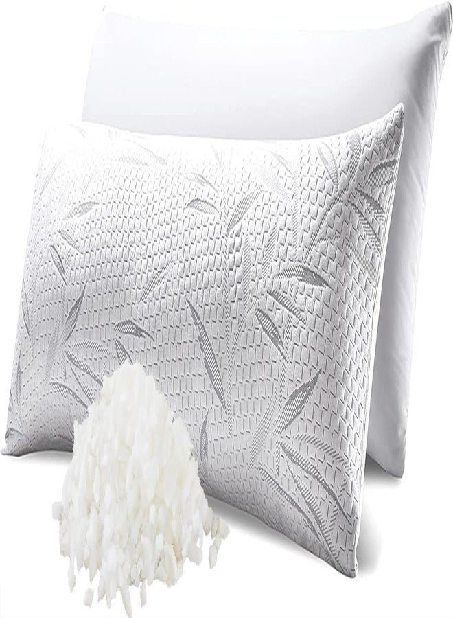 WhatsBedding وسادة واتس بيدينج المبردة للجسم من الخيزران للبالغين، وسادة طويلة من إسفنج الذاكرة للنوم على الجانب، حشوة من إسفنج الذاكرة الممزق + غطاء من الخيزران قابل للإزالة بسحاب، رمادي - Image 1
