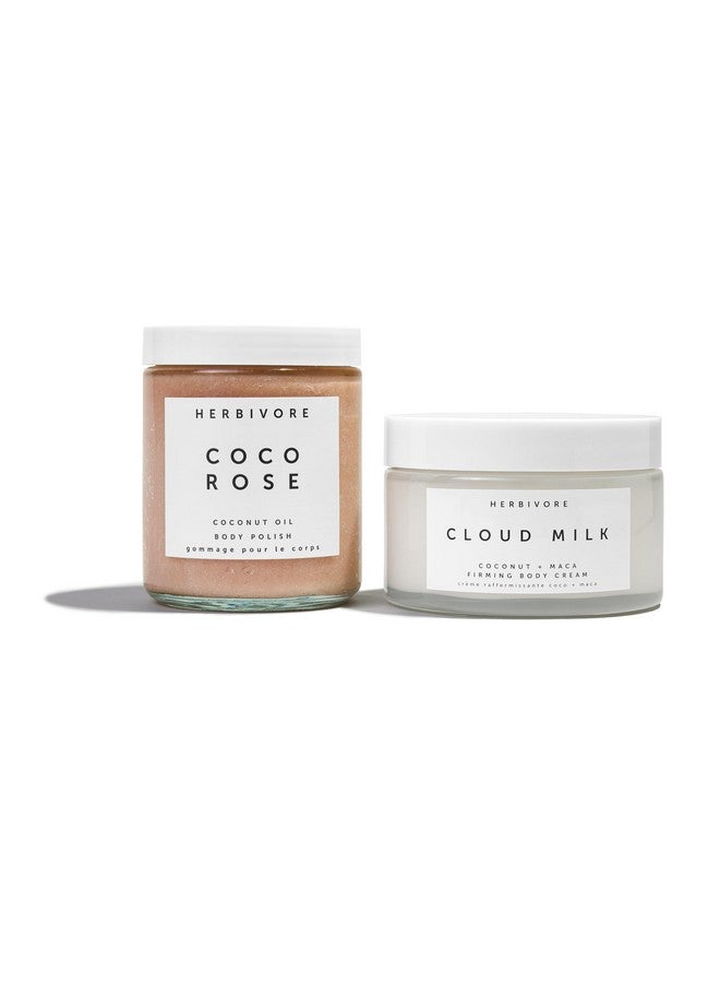 HERBIVORE Instant Vacation Silky Soft Body Gift Set | Coco Rose Coconut Oil Body Polish & Cloud Milk Coconut + Maca Firming Body Cream, Plant Based, Vegan, Cruelty Free - Image 2