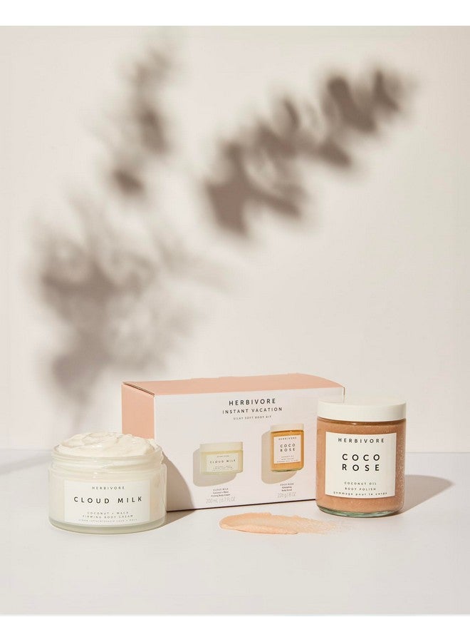 HERBIVORE Instant Vacation Silky Soft Body Gift Set | Coco Rose Coconut Oil Body Polish & Cloud Milk Coconut + Maca Firming Body Cream, Plant Based, Vegan, Cruelty Free - Image 4
