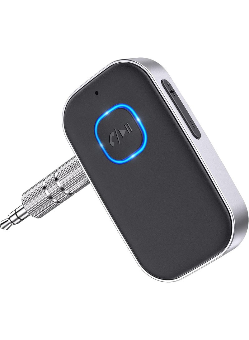 Beauty beast ﻿ Beauty beast Bluetooth Receiver for Car, Noise Cancelling 3.5mm AUX Bluetooth Car Adapter, for Home Stereo/Wired Headphones, Hands-Free Call, 16H Battery Life (Squre, Black+Silver) - Image 1