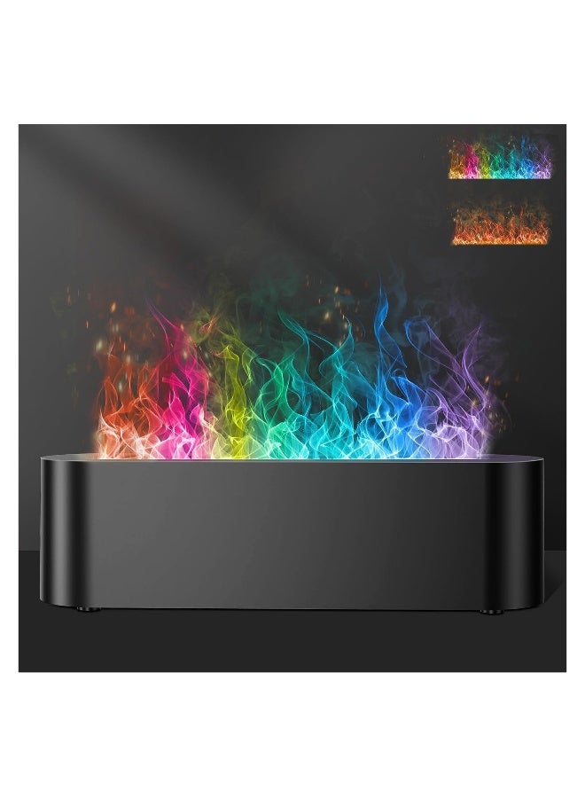 Colorful Flame Fire Diffuser Humidifier, 7 Colors Changing Oil Diffuser, Ultra-Quiet Aroma Essential Oils Aromatherapy Diffusers for Home, Office, A Large Room Yoga, A Bedroom(Waterless Auto Off)  - Image 1