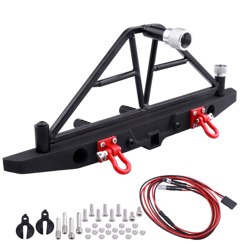 FriHobby 110 RC Crawler Front Bumper Mounts Set Metal wWinch 5mm LED White Lights for TRX4 Axial SCX10 II 90046 SCX10 III AXI03007 Redcat Gen 7 - Image 2
