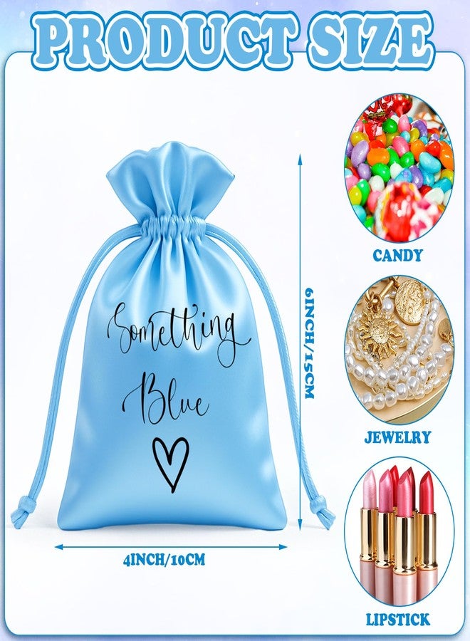 Sunnymove 4 Pcs Wedding Satin Gift Bags, 4x6 Inch Something Old Something New Some Thing Borrowed Blue Jewelry Pouches for Wedding Bridal Party Favors - Image 3