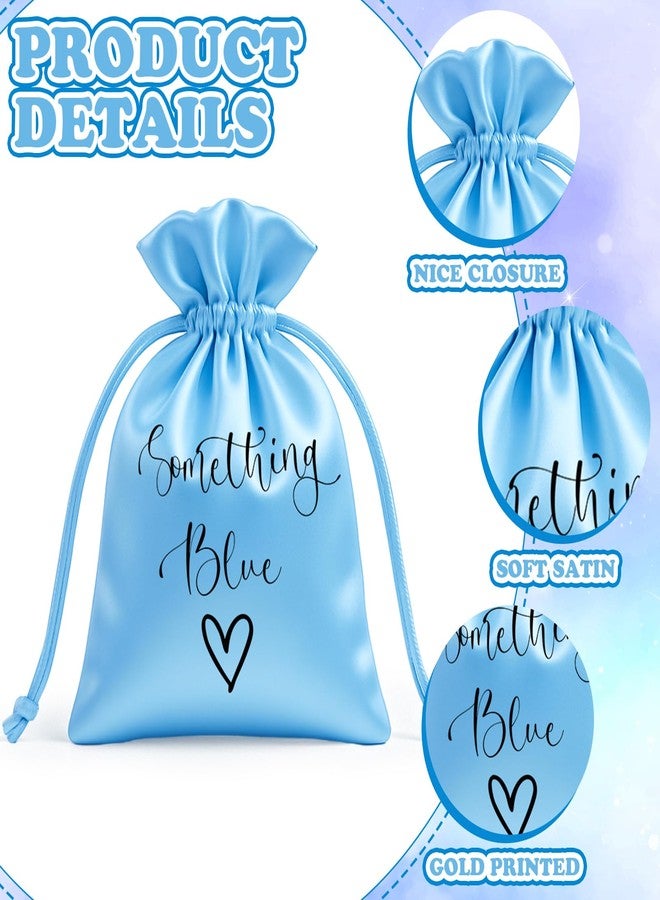 Sunnymove 4 Pcs Wedding Satin Gift Bags, 4x6 Inch Something Old Something New Some Thing Borrowed Blue Jewelry Pouches for Wedding Bridal Party Favors - Image 4