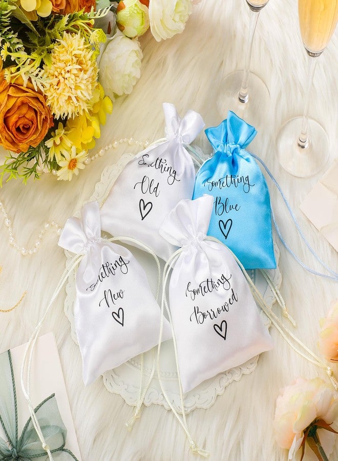Sunnymove 4 Pcs Wedding Satin Gift Bags, 4x6 Inch Something Old Something New Some Thing Borrowed Blue Jewelry Pouches for Wedding Bridal Party Favors - Image 5