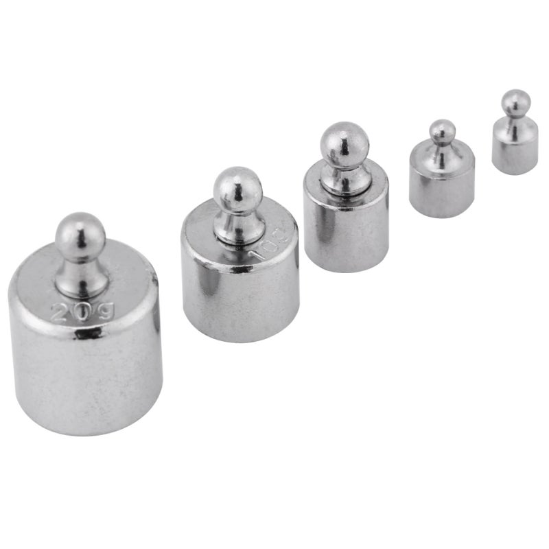 Calibration Weights 5-Spec Conjoined Cylindrical Set - Glossy Chrome Plated Corrosion Resistant Precision Test Kit for Laboratory Industrial Educational Measurement - Image 2