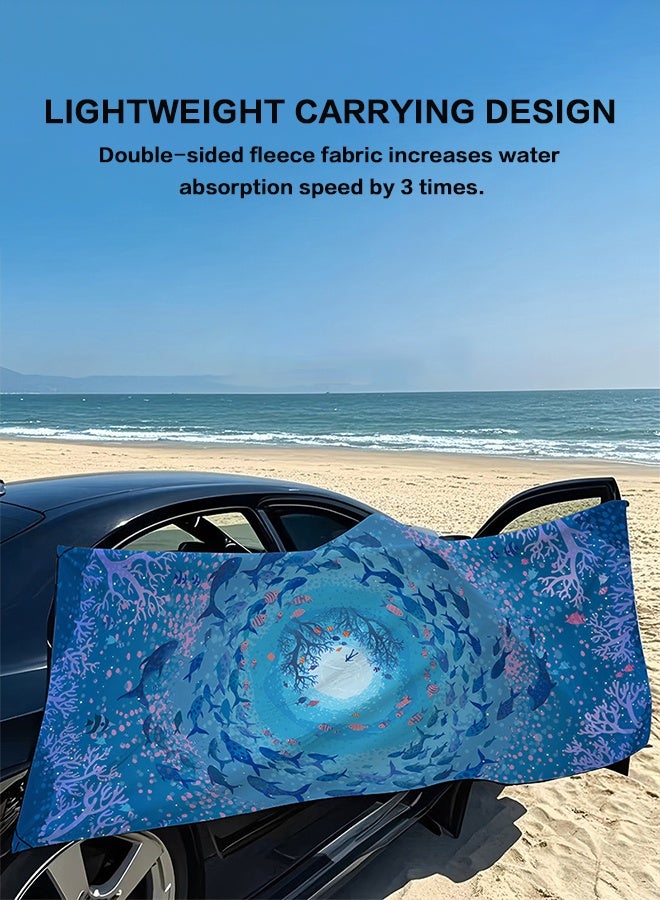 Polish'D Magnetic Beach Towel - 74.8"x30" Sand Free Quick Dry Microfiber Towel with Built-in Magnets Lightweight for Beach Chair Car Door Pool Travel Camping Yoga - Image 5