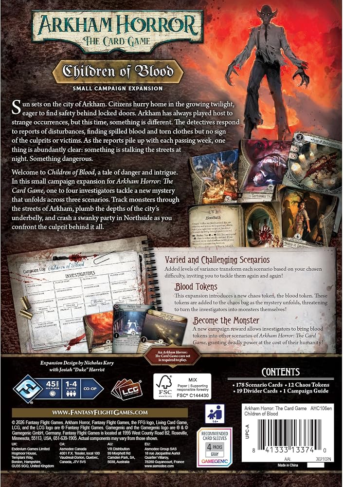 Asmodee Arkham Horror: The Card Game Children of Blood Small Campaign Expansion - Image 2