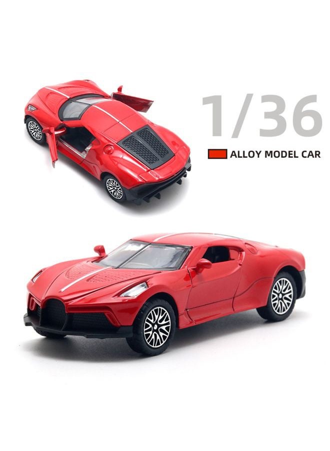 HALAMODO 1:36 Alloy Sports Car Model , Pull-Back Toy Car , Model Car for Kids Boy Girl Gift , Collectible Display ,Red - Image 1