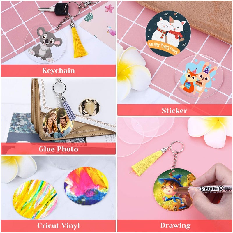 ROOT KRAFT Acrylic Keychain Blank for venyl Circle Pack of 25 - Image 5