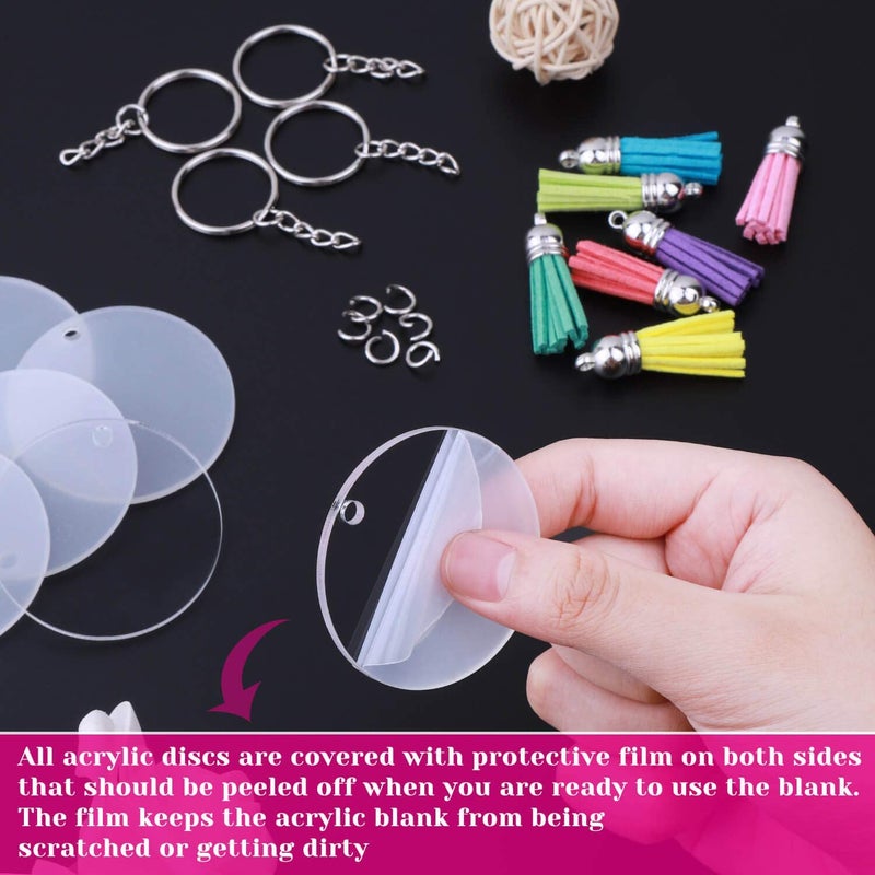 ROOT KRAFT Acrylic Keychain Blank for venyl Circle Pack of 25 - Image 4