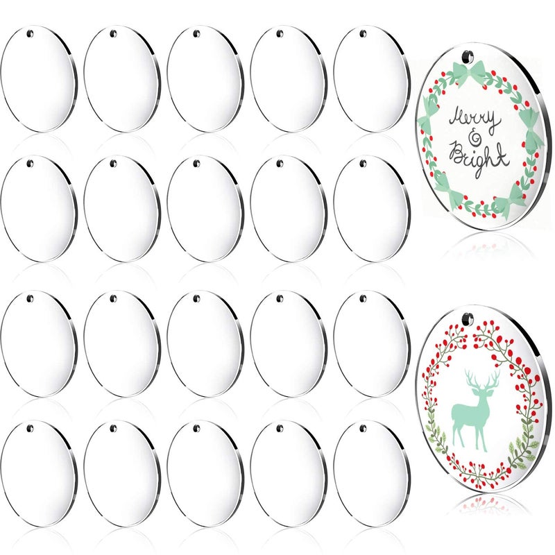 ROOT KRAFT Acrylic Keychain Blank for venyl Circle Pack of 25 - Image 1