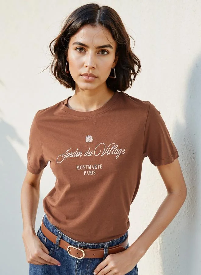 سبلاش فيڤ تيشيرت بياقة دائرية مطبوع