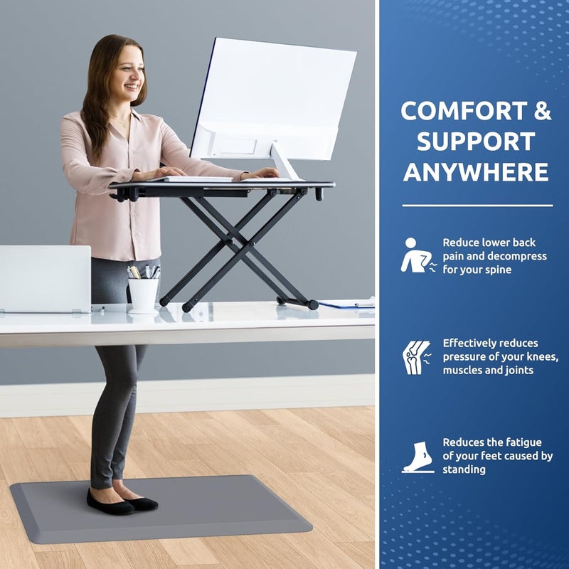 KitchenClouds Kitchen Mat Cushioned Anti Fatigue Kitchen Rug Non Slip Standing Mat Comfort Floor Mats for Sink Office (17.3"x 28"-0.8inch, Grey) - Image 4