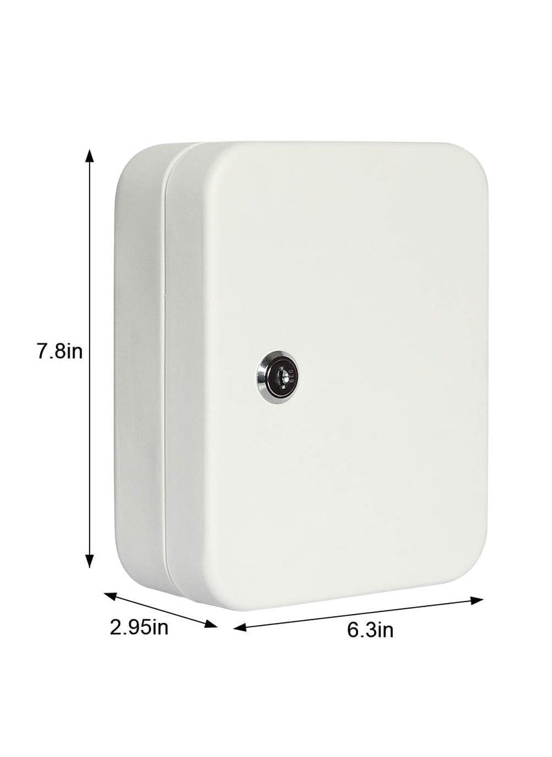 SHRBI SHRBI 20 Key Steel Security Cabinet Box Key Box Wall Mount with Combination Lock with Adjustable Racks Colorful Key Tag Labels and Hooks White  - Image 3