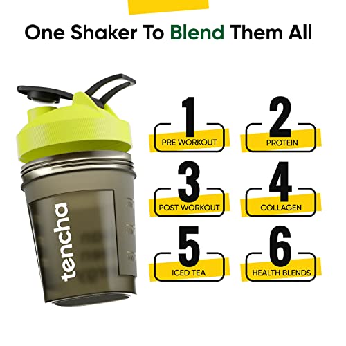 Tencha Plastic Gym Shaker With Mixer Ball | Shaker For Pre-Post Workout & Protein Shake | Leak Proof | 100% Reusable | Bpa Free (Pack Of One), 300 ML, Multicolor - Image 3