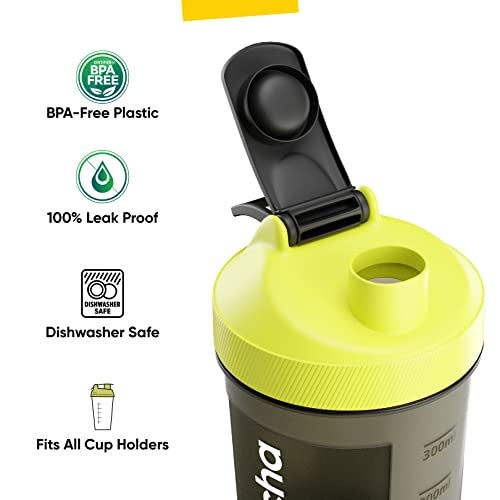 Tencha Plastic Gym Shaker With Mixer Ball | Shaker For Pre-Post Workout & Protein Shake | Leak Proof | 100% Reusable | Bpa Free (Pack Of One), 300 ML, Multicolor - Image 4