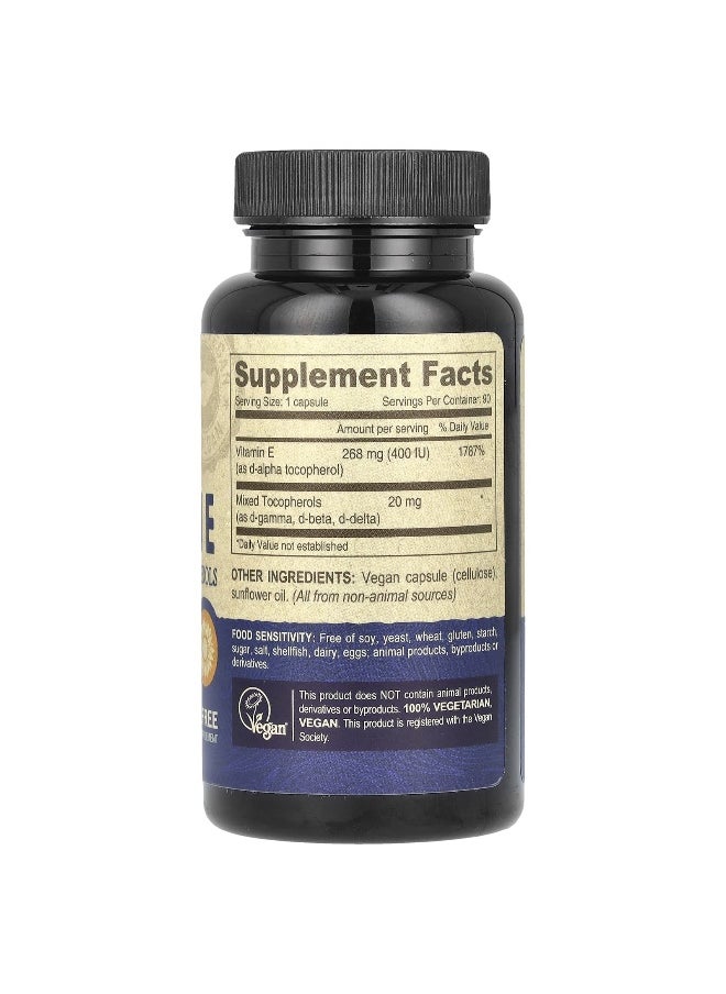 Deva - Deva, Vegan Vitamin E with Mixed Tocopherols, 400 IU, 90 Vegan Caps - Image 1