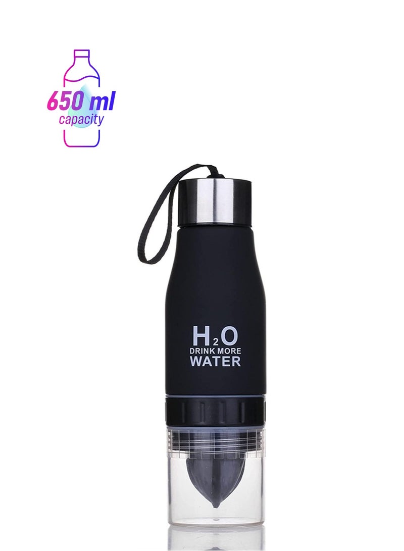 H2O 650ml Creative Christmas Plastic Fruit Infusion Water Bottle Outdoor Sports Lemon Juice Bottles Portable Pumpkin Drinkware - Image 1
