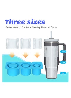 TEAM LUXURY Stanley Ice Mold, Tumbler Ice Trays For Freezer With Lid, Silicone Round Ice Cube Mold For 40 Oz Tumbler Cup, Silicone Ice Cube Tray With Lid And Bin, Reusable Ice Cube Trays, Whiskey Ice Cubes Mold  - Image 3