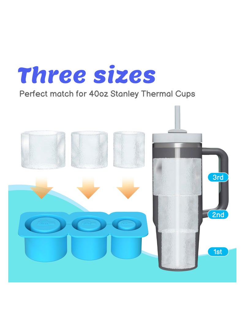 TEAM LUXURY - Stanley Ice Mold, Tumbler Ice Trays For Freezer With Lid, Silicone Round Ice Cube Mold For 40 Oz Tumbler Cup, Silicone Ice Cube Tray With Lid And Bin, Reusable Ice Cube Trays, Whiskey Ice Cubes Mold - Image 1