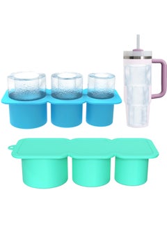 TEAM LUXURY Stanley Ice Mold, Tumbler Ice Trays For Freezer With Lid, Silicone Round Ice Cube Mold For 40 Oz Tumbler Cup, Silicone Ice Cube Tray With Lid And Bin, Reusable Ice Cube Trays, Whiskey Ice Cubes Mold  - Image 2