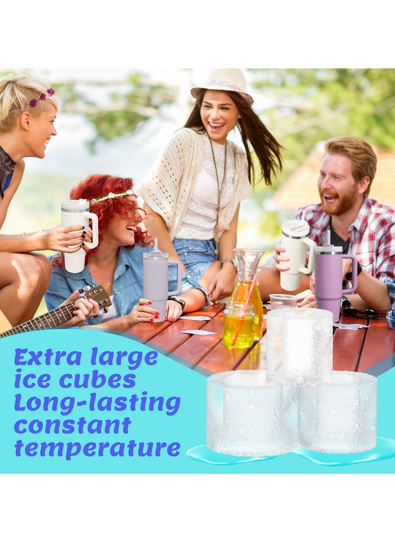 TEAM LUXURY - Stanley Ice Mold, Tumbler Ice Trays For Freezer With Lid, Silicone Round Ice Cube Mold For 40 Oz Tumbler Cup, Silicone Ice Cube Tray With Lid And Bin, Reusable Ice Cube Trays, Whiskey Ice Cubes Mold - Image 1