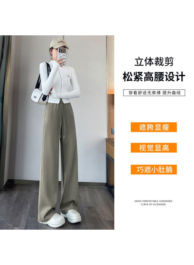 Hstyle Slim Fit Banana Wide Leg Pants Women 2025 Spring Versatile Slimming High-drape Optional Extra-long Casual Floor-length Trousers - Image 5