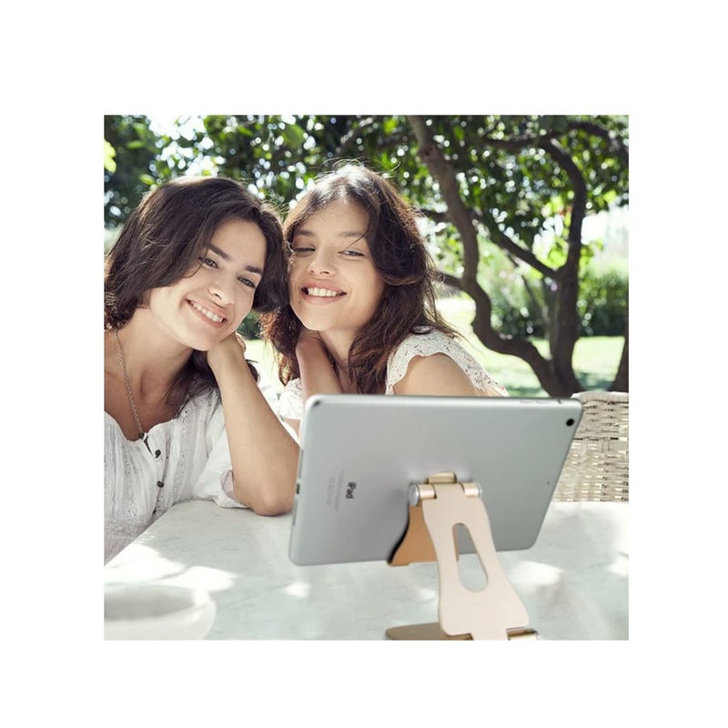 Barakah Cell Phone Stand Cradle Adjustable Phone Holder Universal Aluminum Desktop Stand Compatible with Switch All Smart Phone Computer Tablets and E-Book Readers Gold - Image 5