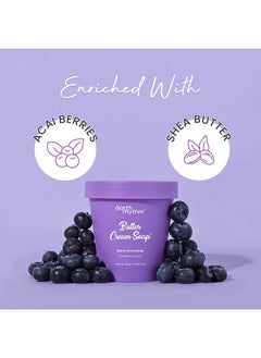 Earth Rhythm Berry Smoothie Butter Cream Soap Body Wash Cleanse Moisturizes Skin Make Skin Soft & Supple Shea Butter Acai Berry Men & Women 160 Gm  - Image 3