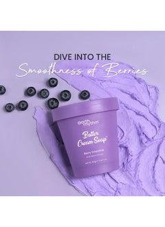 Earth Rhythm Berry Smoothie Butter Cream Soap Body Wash Cleanse Moisturizes Skin Make Skin Soft & Supple Shea Butter Acai Berry Men & Women 160 Gm  - Image 4