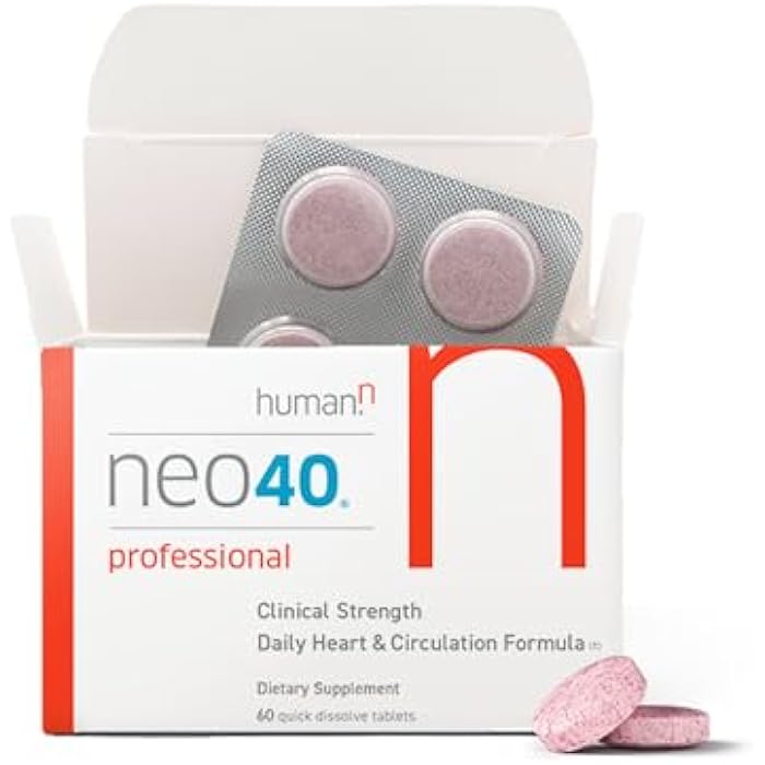 Humann Neo40 Professional - Daily Heart & Circulation Support - Methylfolate, Beet Root Powder, Hawthorn Berry, L-citrulline - 60 Dissolvable Tablets - Image 1