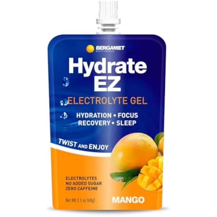 BergaMet Hydrate EZ Electrolyte Gel – On-The-Go Hydration & Energy | No Sugar, Low Calorie, Caffeine-Free | Daily Electrolyte for Running, Travel & Sports | Portable Wellness Gel | Pack of 10 - Image 1