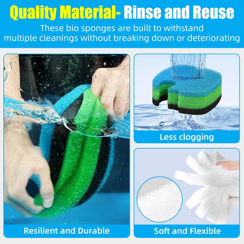 AQUANEAT Replacement Canister Filter Pads Compatible with SUNSUN HW-304B/404B/704B/3000 CF500 Aquarium Filter Media Generic Floss - Image 4