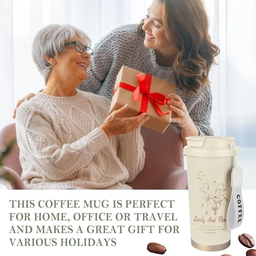 Voroly Coffee Mug 500 ml Stainless Steel Travel Mug | Double Wall Vacuum Insulated Ideal for Personal & Corporate Gifting (Beige) - Image 5
