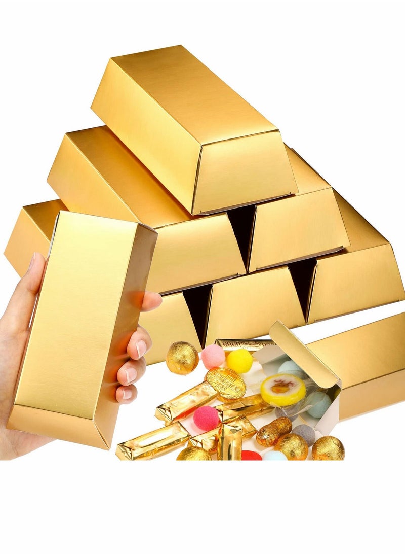 Excefore 24 Pcs Gold Bars Fake Gold Bar Gift Box Golden Party Favor Boxes  Theme Party Supplies for Candy Treats Toys Decoration, 5.5 x 3.2 Inches  - Image 1