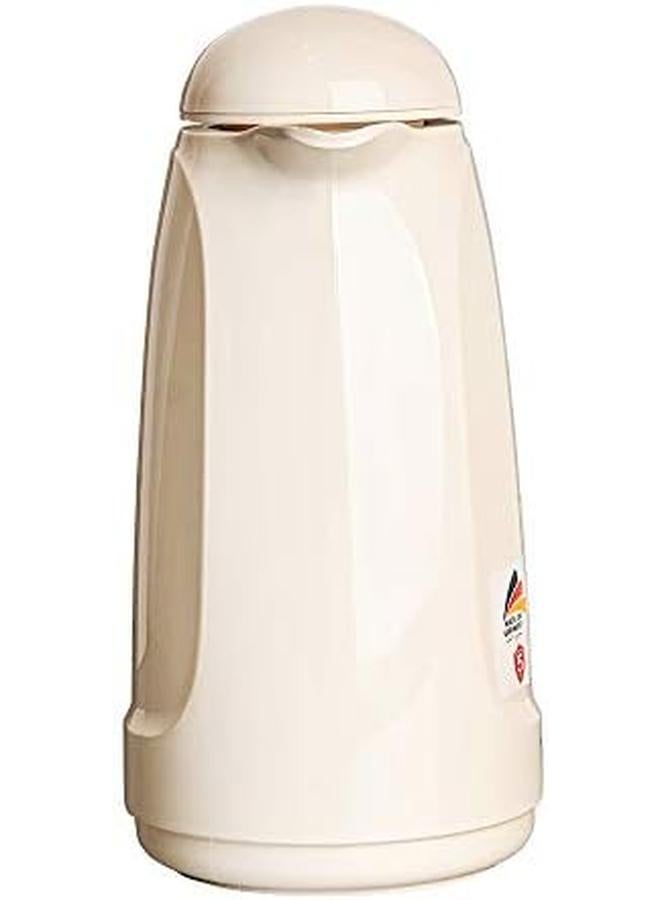 Valk Vacuum Thermos With Double Wall Glass 1 Liter Wide Mouth With Anti Leakage Cap Double Walled Cream White - Image 4