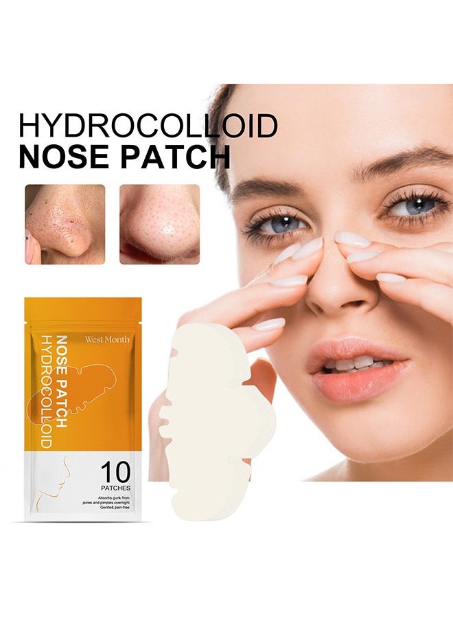 West&Month Nose Patch Hydrocolloid - Cleansing Pore Strip for Nose Pores, Pimples, Zits and Oil - Overnight Pore Strips to Absorb Acne Nose Gunk 10patches  - Image 1