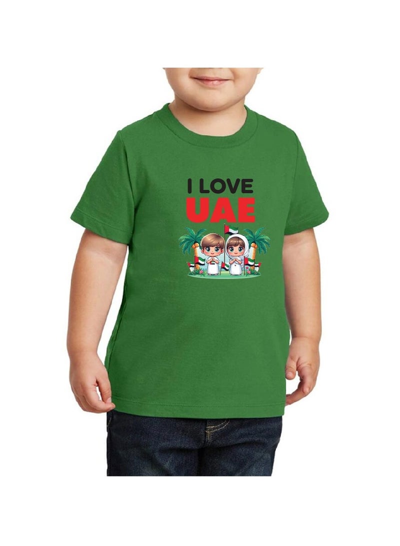 PRINTSHOP4ME Kids I LOVE UAE Tshirts for Celebrating National Day Round Neck Tshirt for Unisex UAE Design Printed Tshirt for Boys and Girls Everyday Wear Short Sleeve Printed Kids T shirt - Image 3