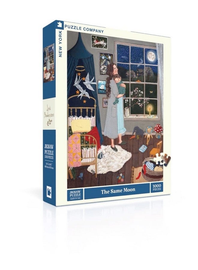 نيويورك بازل كومباني شركة نيويورك للألغاز - لوري بيمبرتون "القمر نفسه" - أحجية الصور المقطوعة المكونة من 1000 قطعة لليالي الألعاب العائلية من تأليف لوري بيمبرتون - Image 2