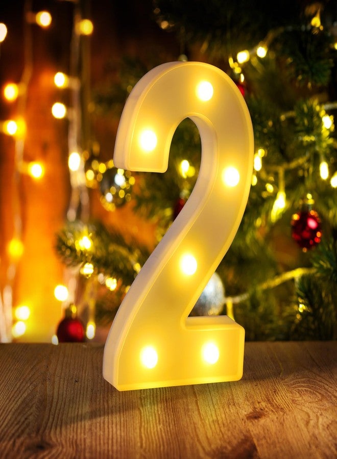 Funsky 2nd Birthday Decorations for Girls Boys,Two Year Old Birthday Decorations Centerpieces Table,Light Up Numbers 2 Sign Led for Party Backdrop Wall Decor for Wedding Anniversary Numeros De Cumpleanos - Image 1