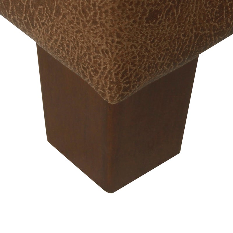 HomePop Square Tufted Storage Ottoman - Distressed Brown Faux Leather Small - Image 4