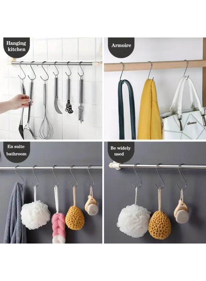 10Pcs Stainless Steel S Hooks Anti Slip Space Saving For Kitchen Garden Wardrobe - Image 4