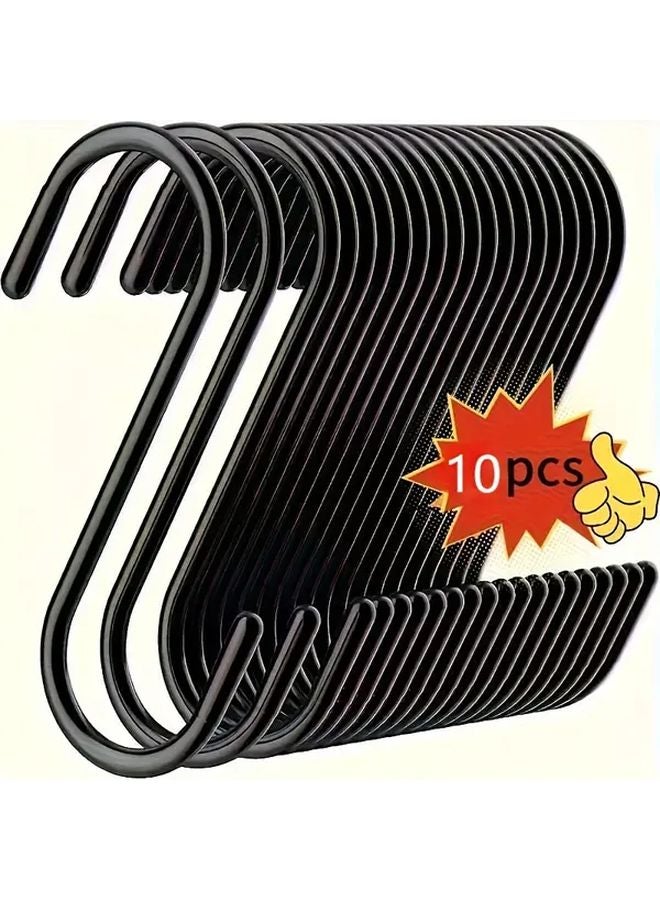 10Pcs Stainless Steel S Hooks Anti Slip Space Saving For Kitchen Garden Wardrobe - Image 2
