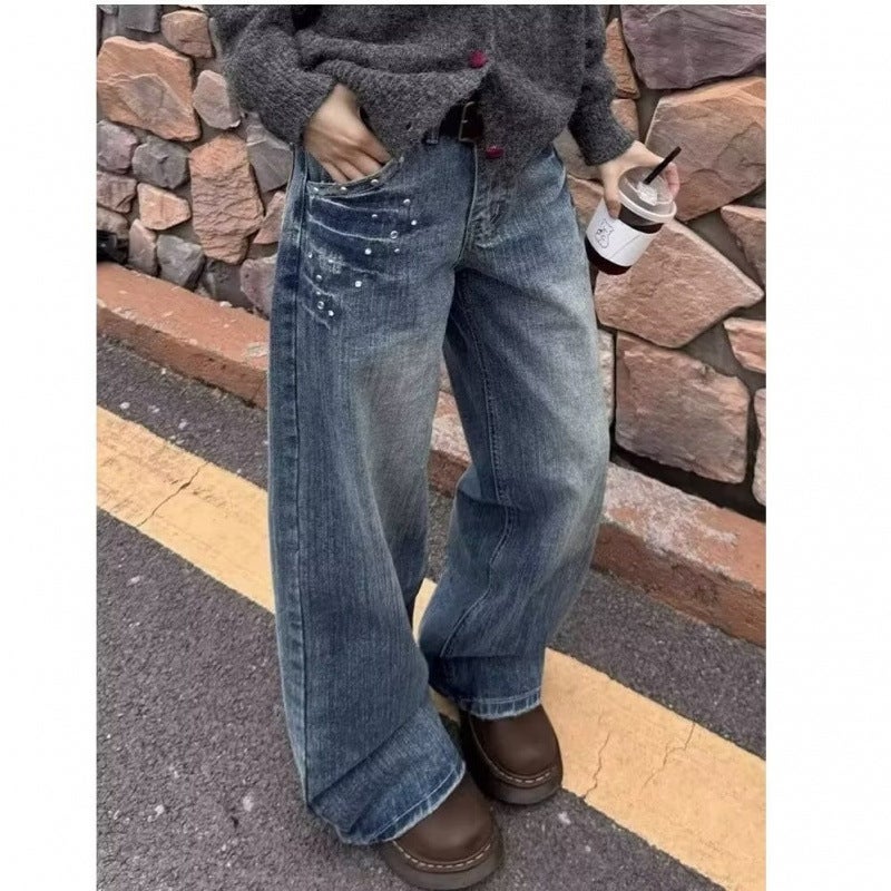 Unisex Classic Denim Jeans Loose Fit Daily Outdoor Wear - Image 1